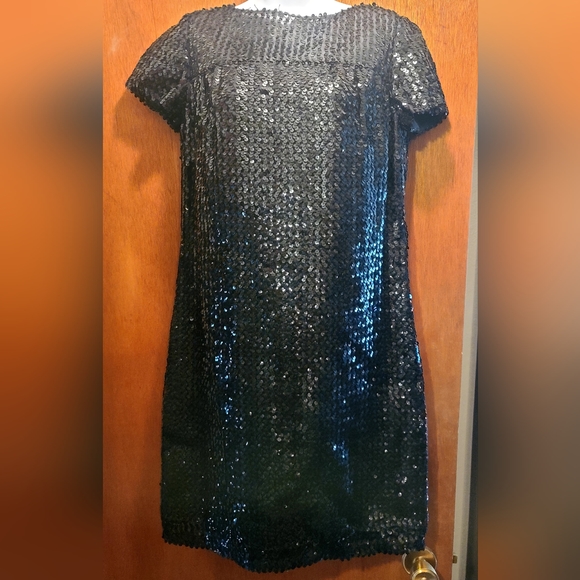 Jr. Theme New York vintage STUNNING sequin little black dress szM - Picture 2 of 11